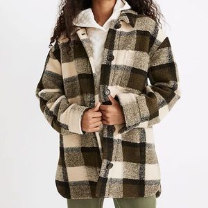 Madewell Belrose Wool Blend Plaid Shirt Jacket